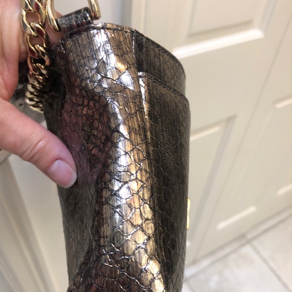 Cole Haan Cross Body Bag, Snakeskin with chain shoulder strap! - Picture 7 of 16